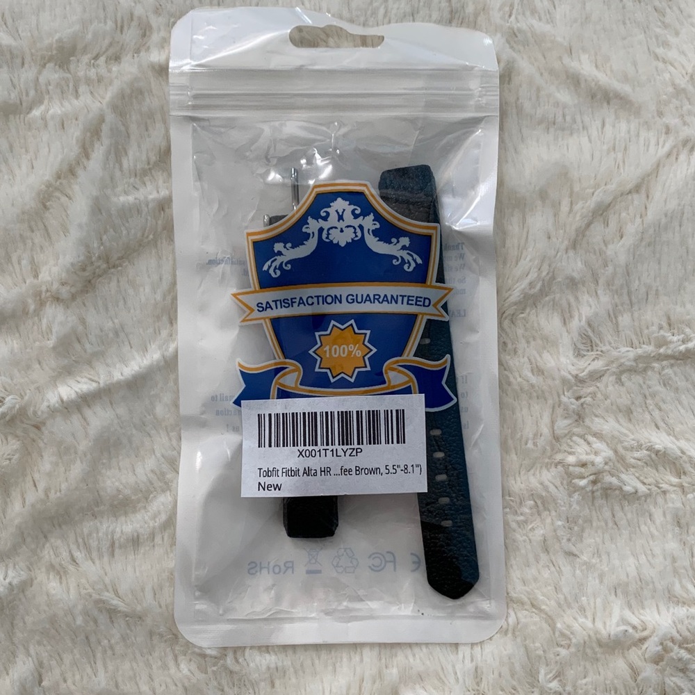 Black Faux Leather Fitbit Alta HR band